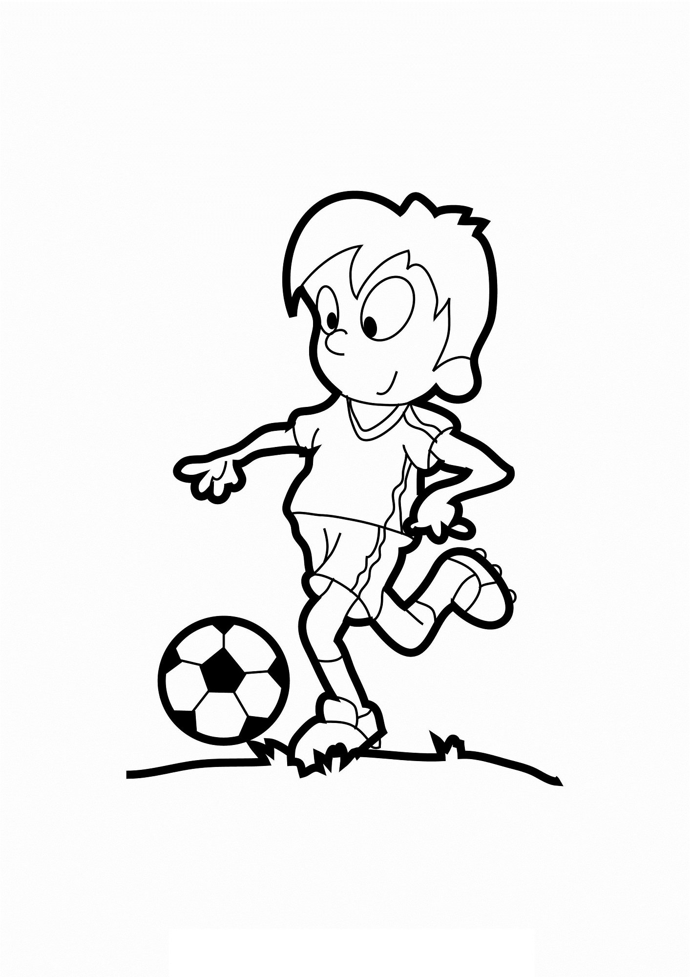 Мальчик футболист раскраска