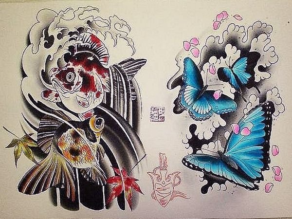 Японская бабочка тату