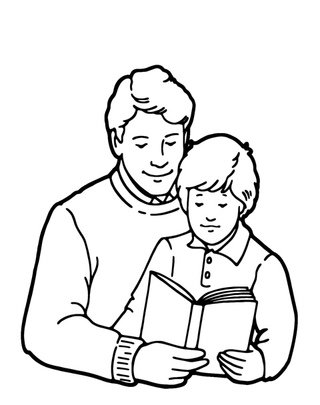 Папа рисунок черно белый