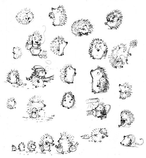 Спящий Ежик раскраска