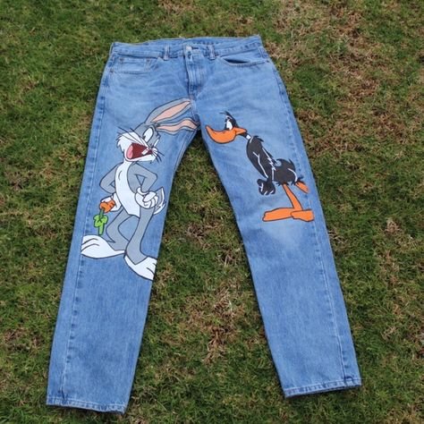 Джинсы акварелью