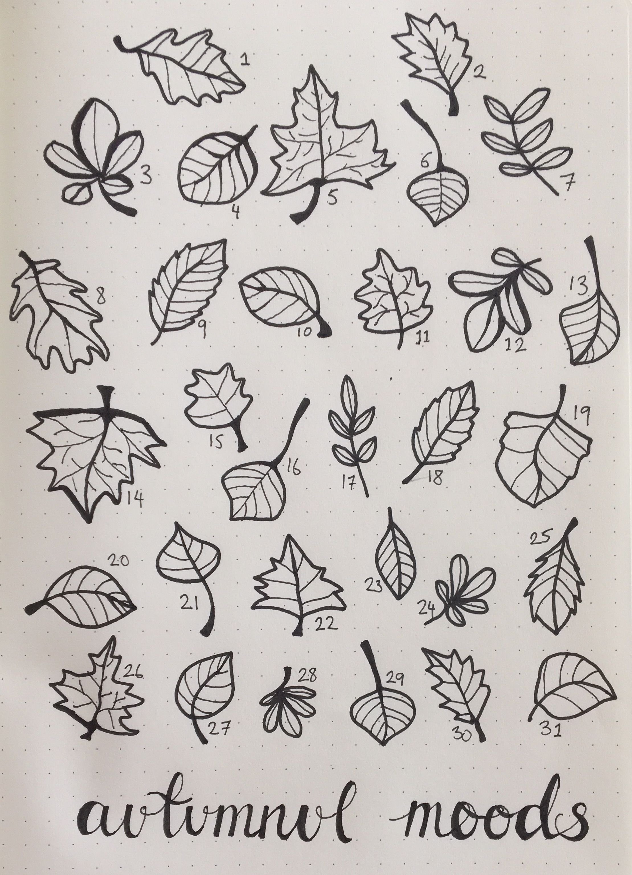 Рисунки на маленьких листочках