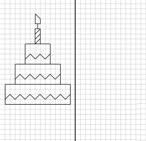 Рисунки по клеточкам торт