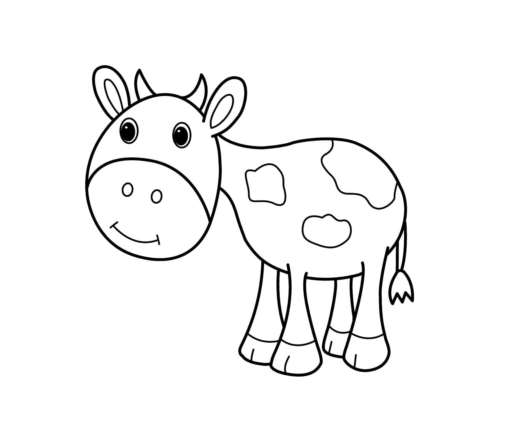 Раскраска коровка для детей 3-4 лет