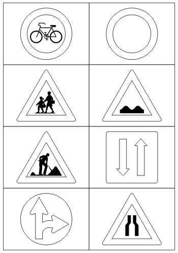 Дорожные знаки для раскрашивания для дошкольников