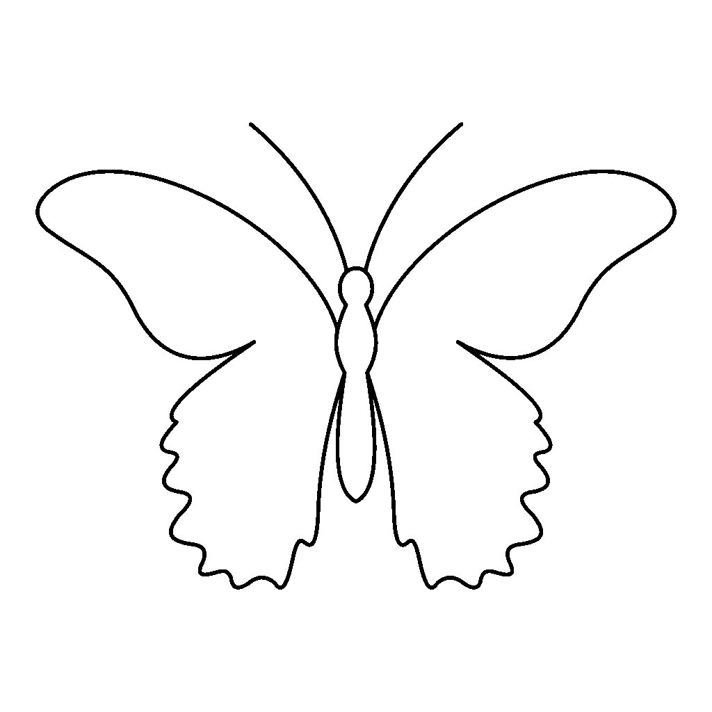 Бабочка контур на бок для вырезания