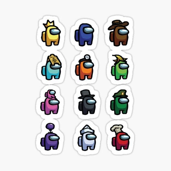 Among us герои на белом фоне