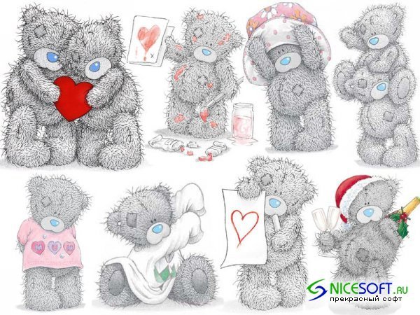 Мишка Тедди для срисовки