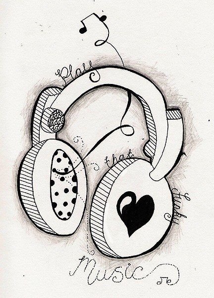 Музыкальные рисунки для срисовки