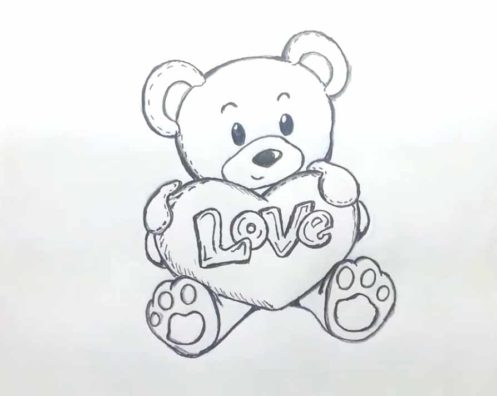 Мишка для срисовки карандашом