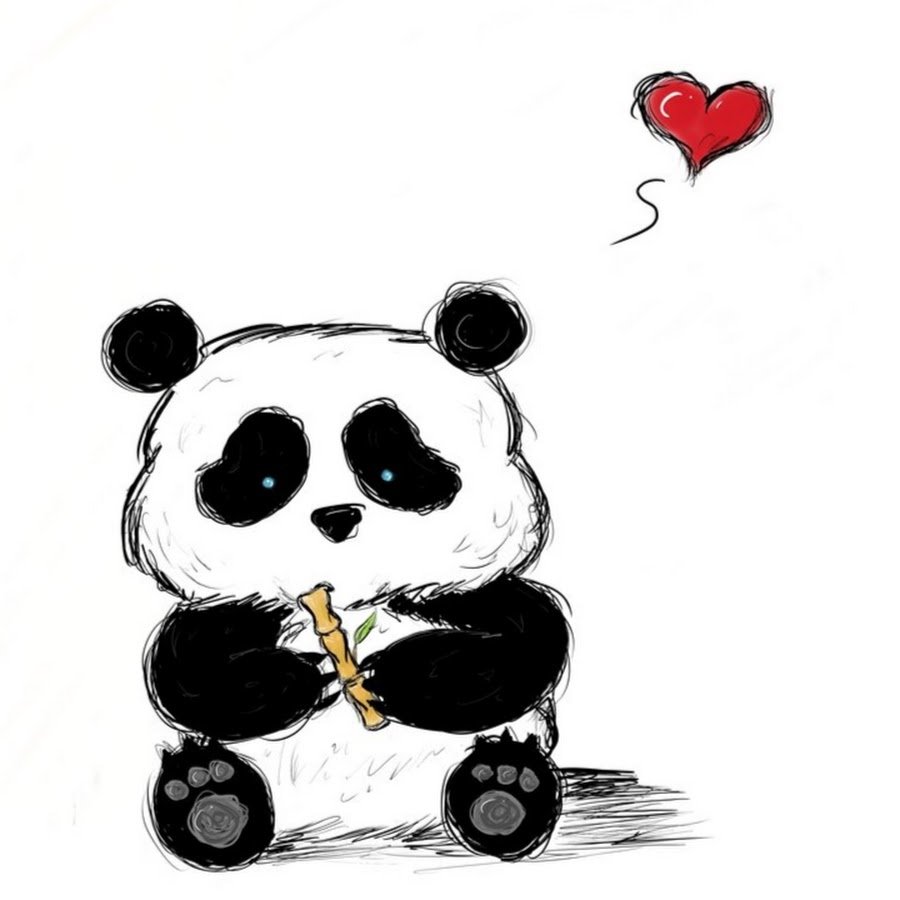 Панда с сердечком в руках