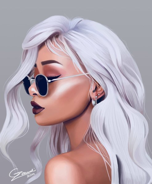 Нарисованная блондинка