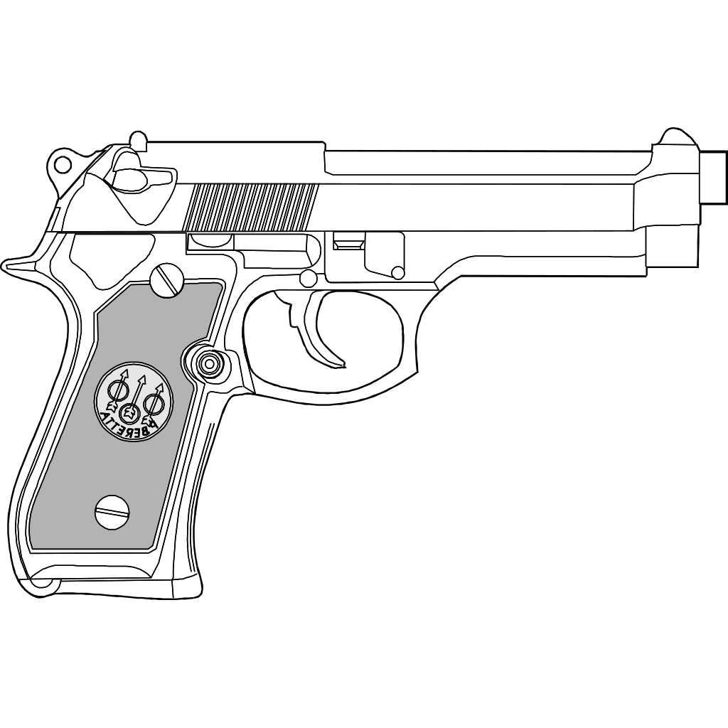 Дигл раскраска. Beretta 92 чертеж. Трафарет пистолета.