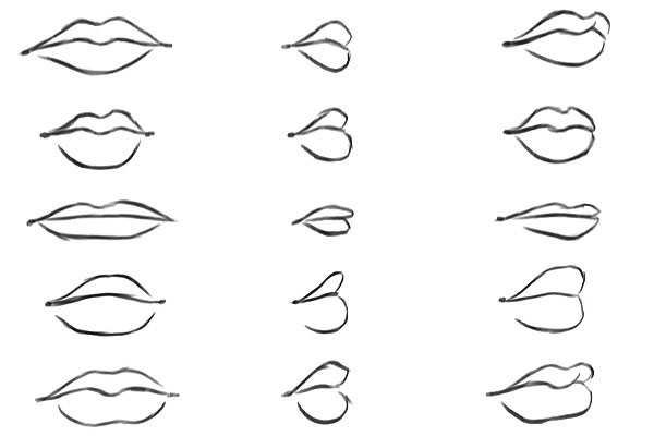 Формы губ для рисования