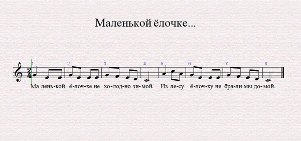 Маленькой йолочке Ноты