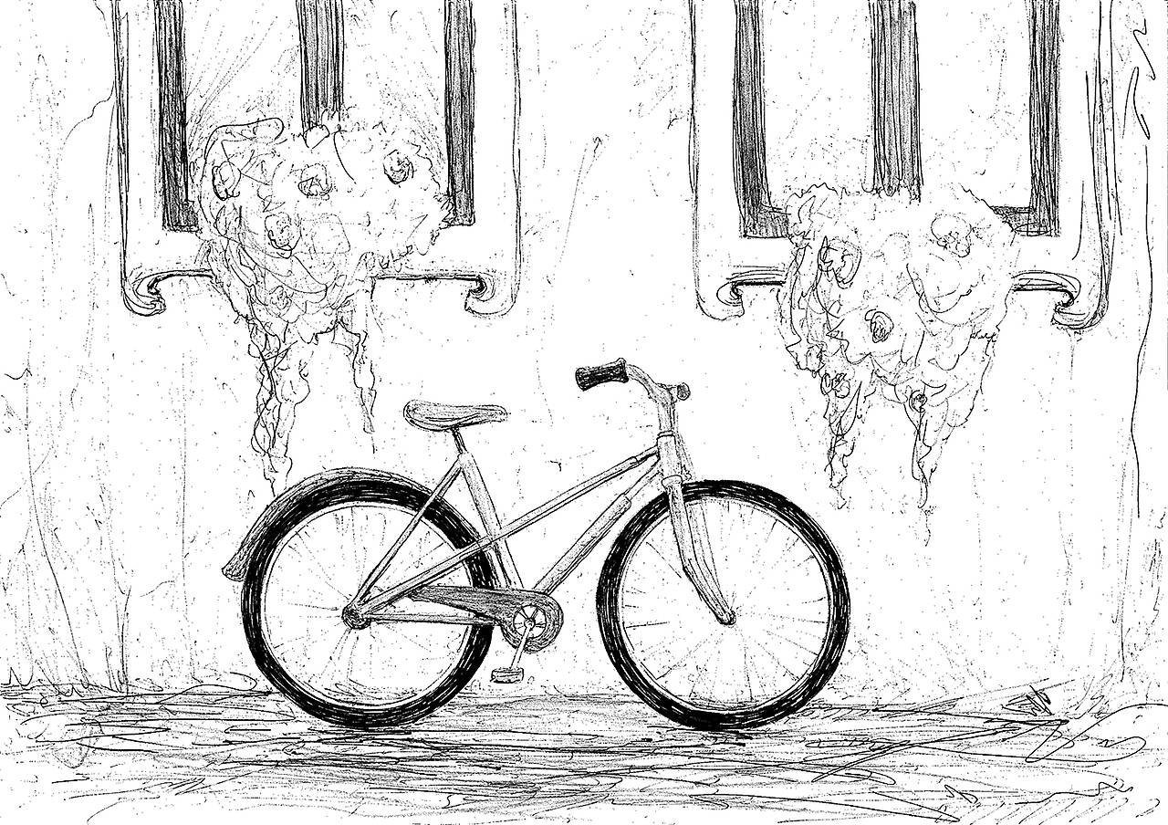 Крутой велосипед рисунок