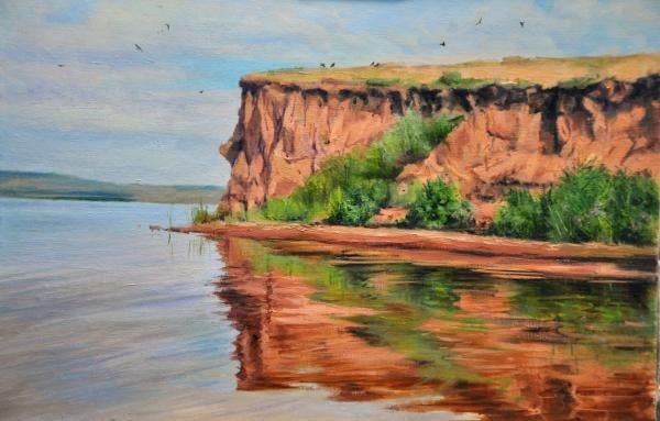 Обрывистый берег живопись
