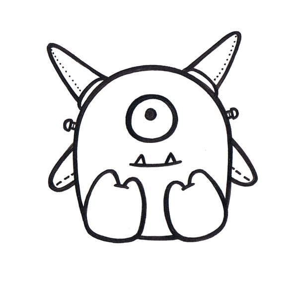 Рисунок монстрика легкий