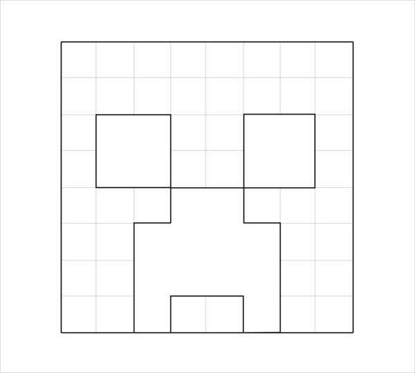 Лицо КРИПЕРА раскраска