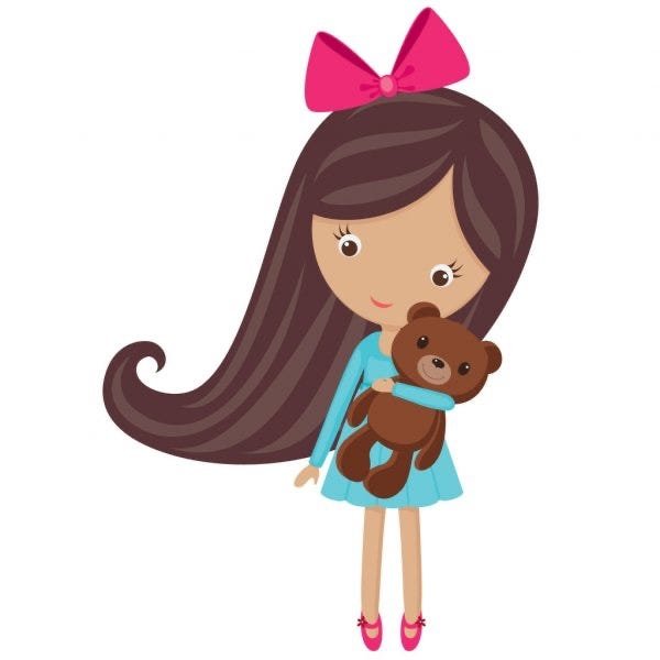 Мультяшная девочка с бантом