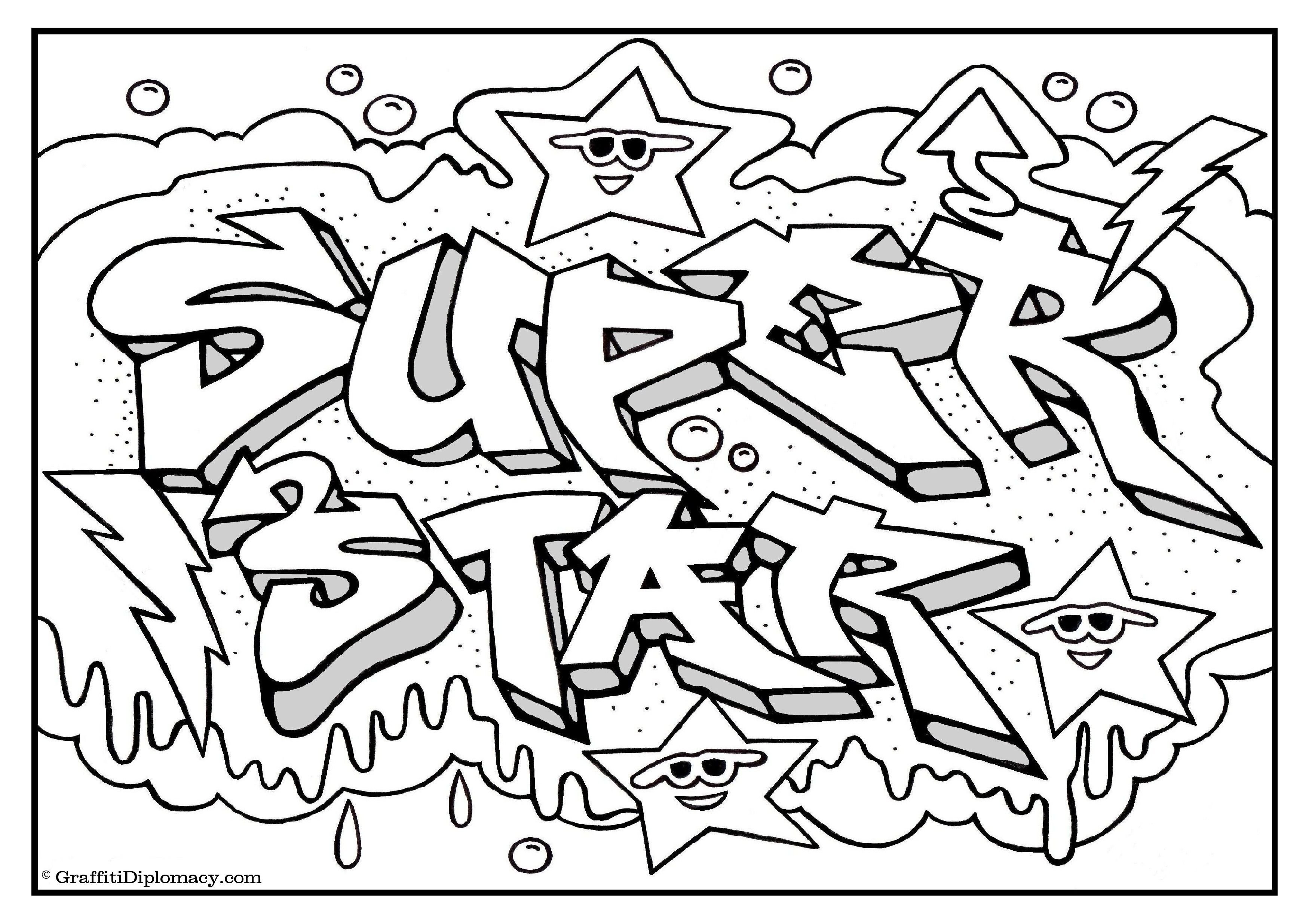 Раскраски для мальчиков граффити