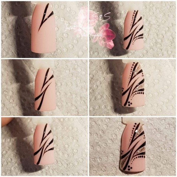 Сова на ногтях пошагово