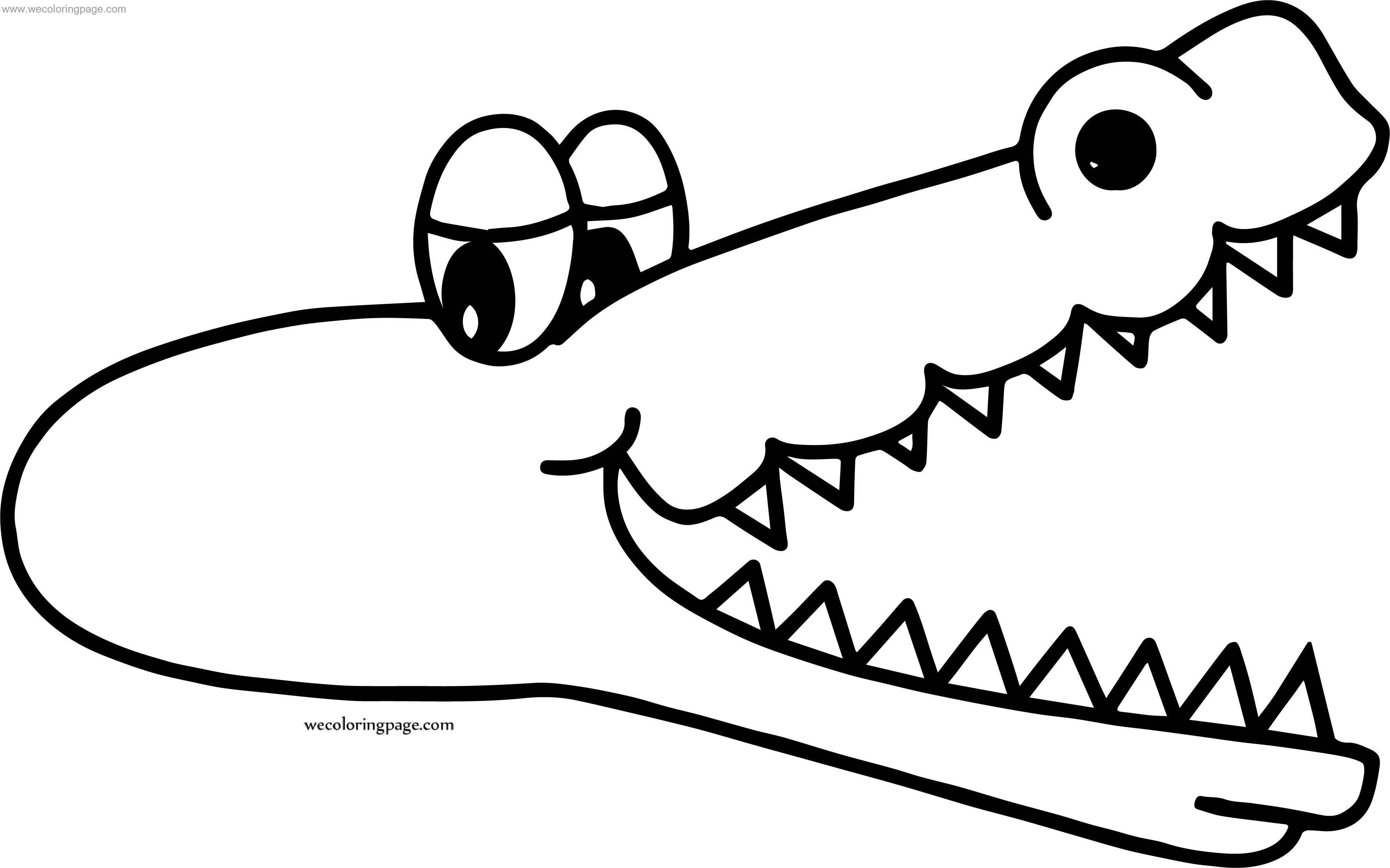 Крокодил с зубами раскраска