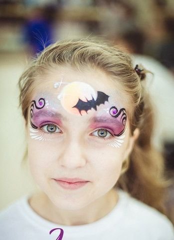 Летучая мышь аквагрим для детей