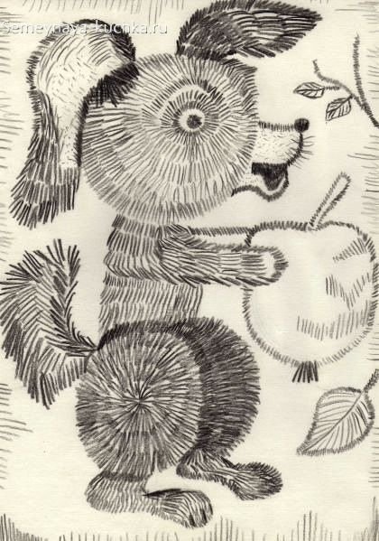 Рисование штрихом животных