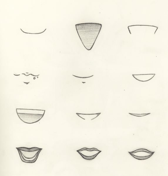 Рот для рисования аниме