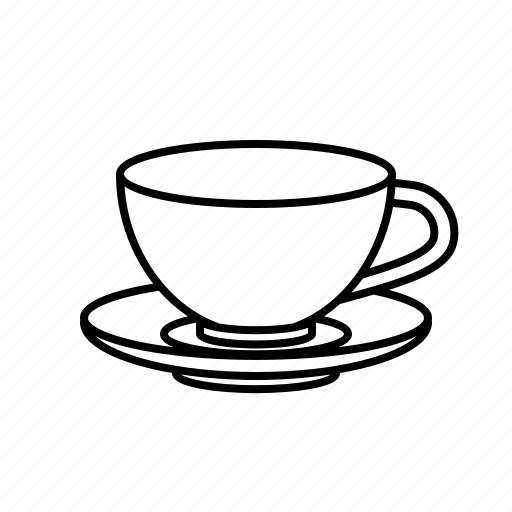 Раскраска чашка с блюдцем
