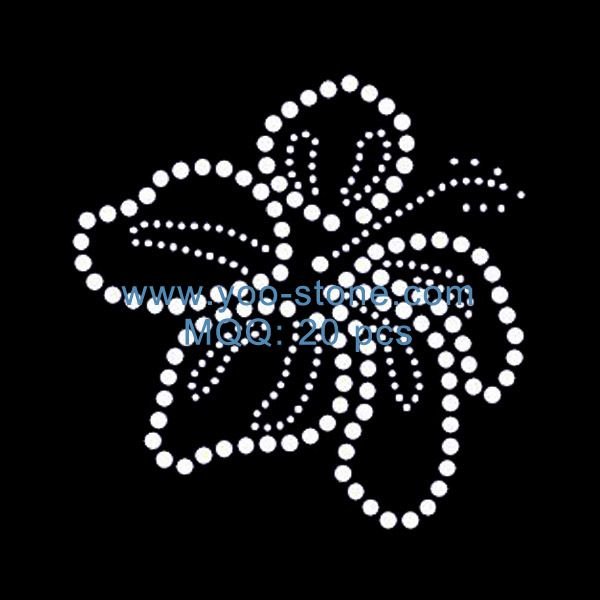 Цветы стразами трафарет