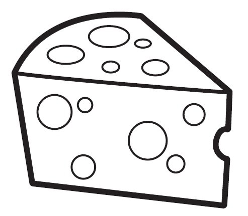 Кусочек сыра раскраска