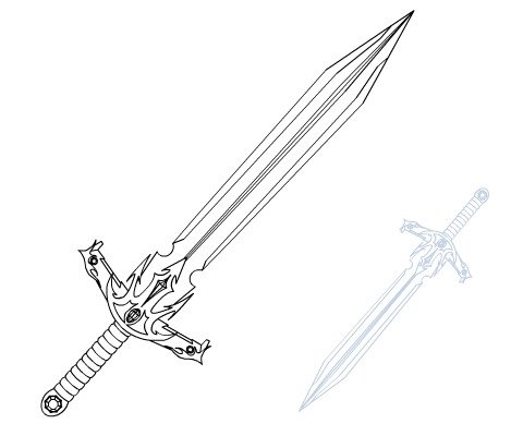 Красивый меч рисунок