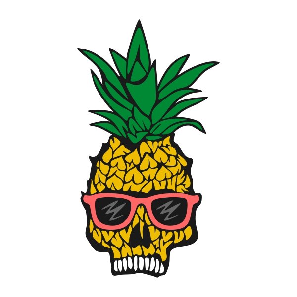 Ананас в мультяшном стиле