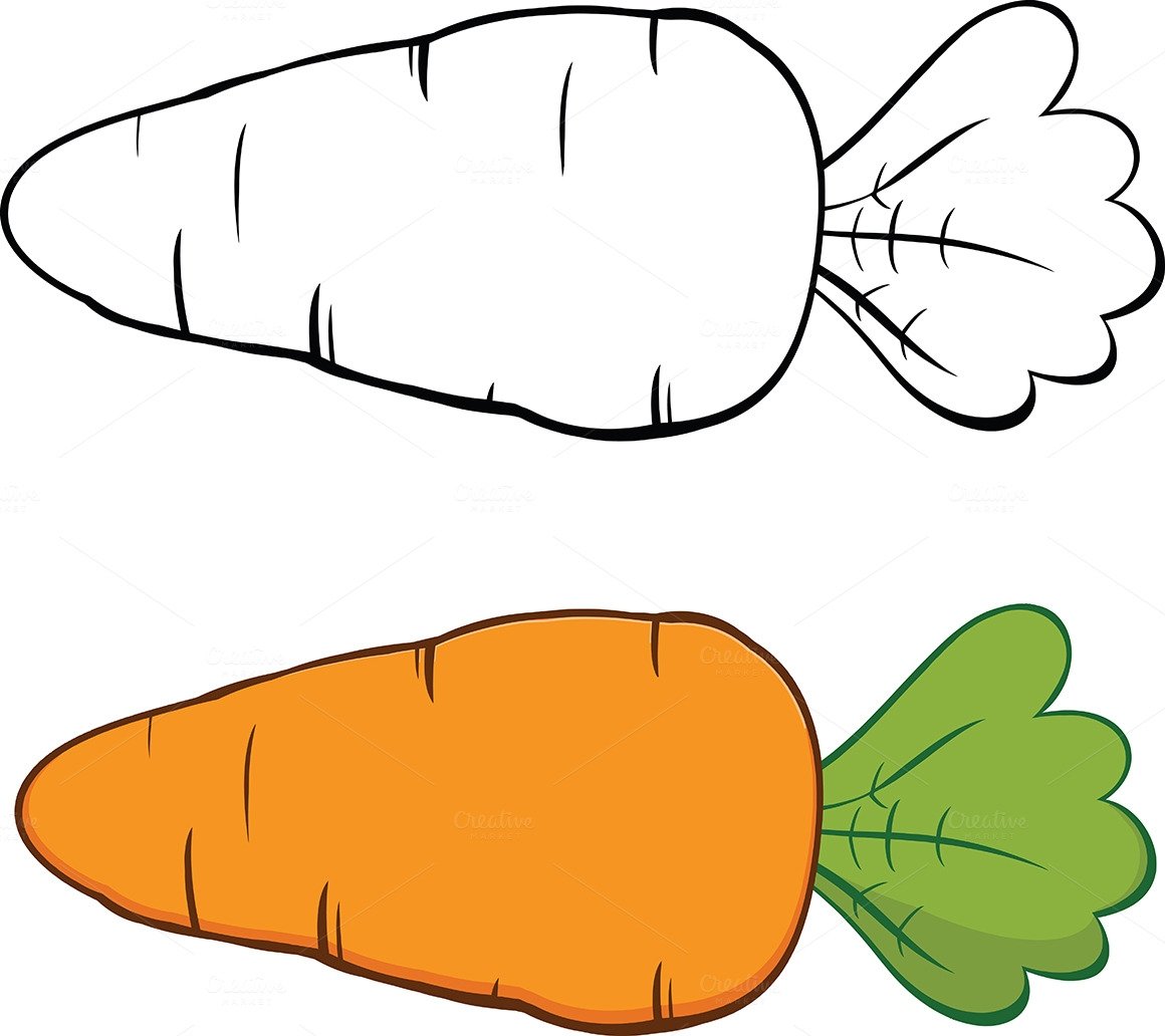 Рисование морковка для зайчика