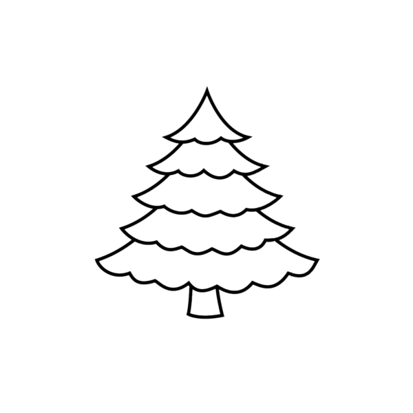 Раскраска елочка для детей 3-4 лет