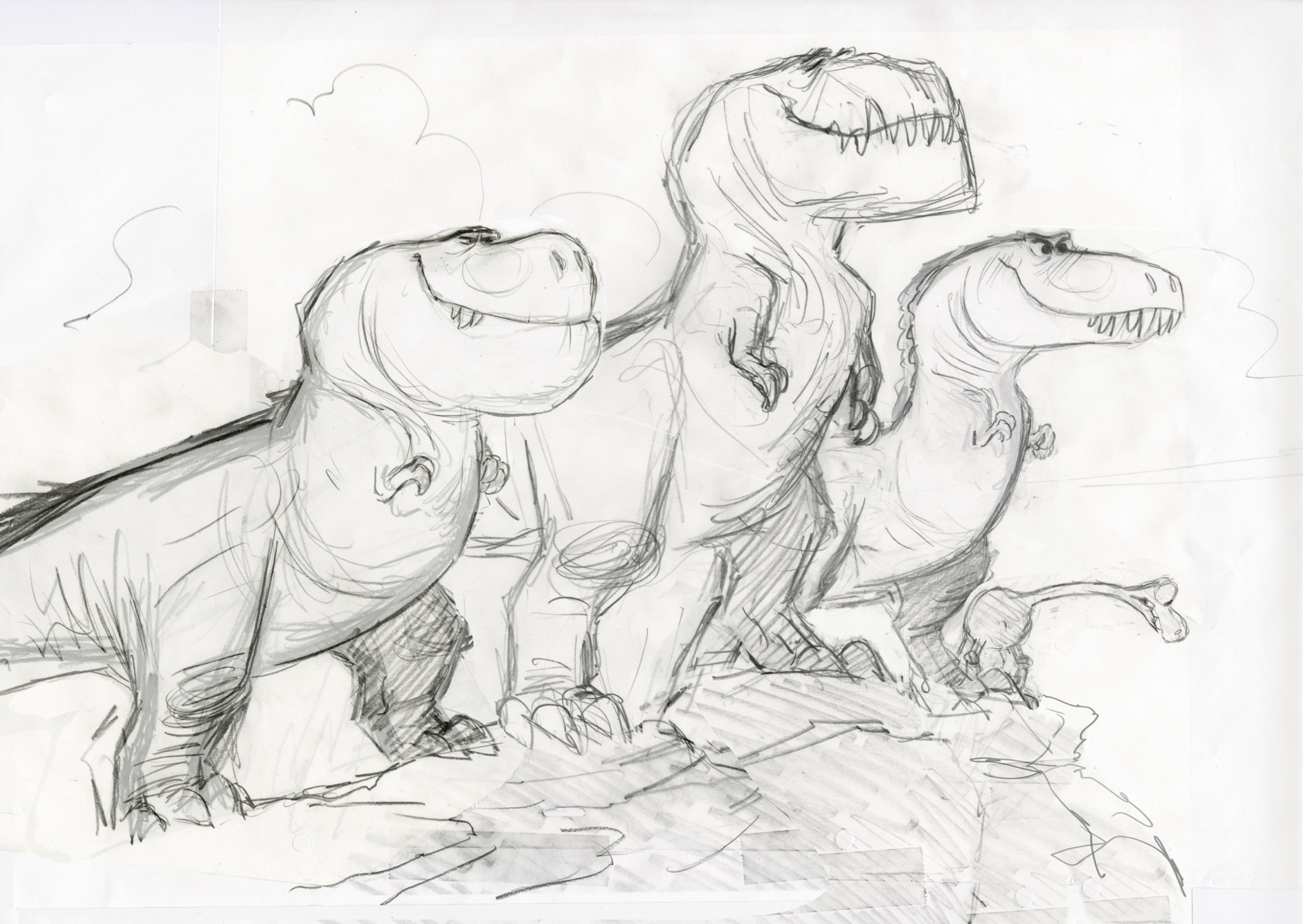 Хороший динозавр карандашом