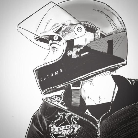 Мотоциклетный шлем скетч