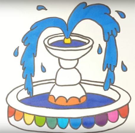 Фонтан карандашом для начинающих