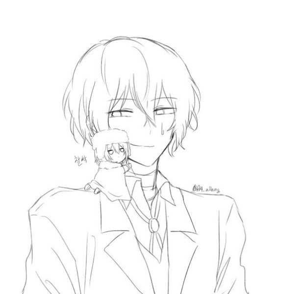 Раскраски аниме Великий из бродячих псов Дазай