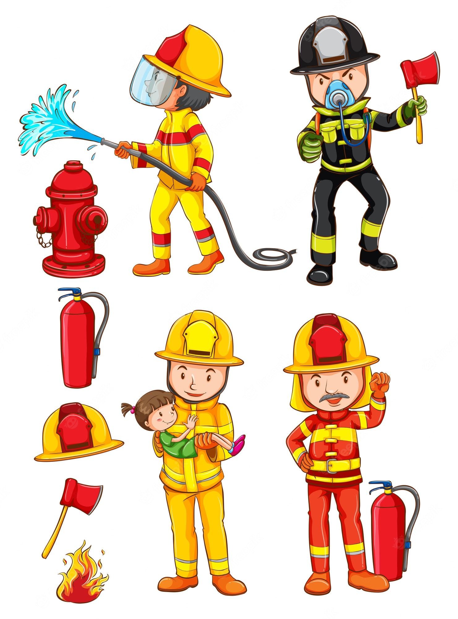 Фигурки пожарного для вырезания