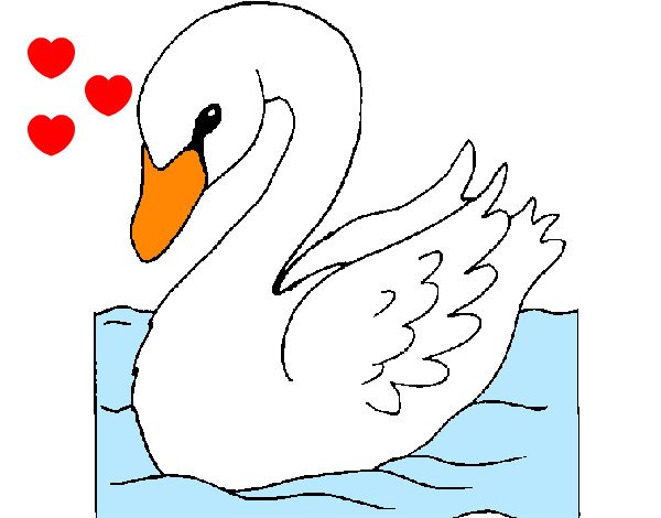 Контур лебедя для аппликации