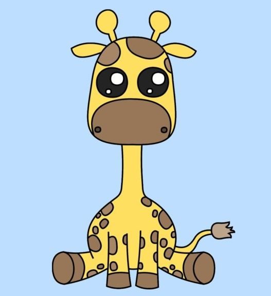 Рисунок жирафа для срисовки