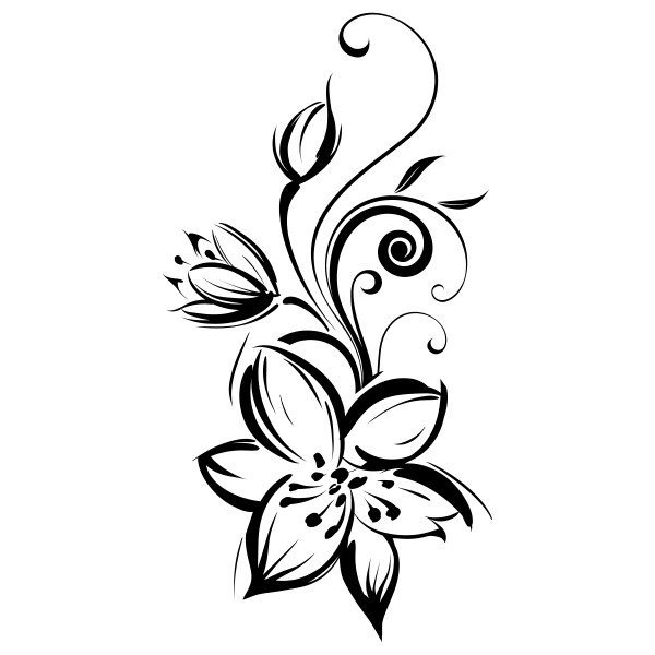 Тату цветочный орнамент