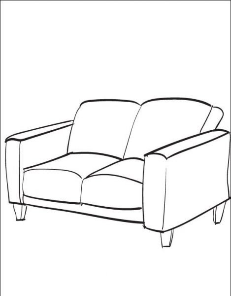 Раскраска диван