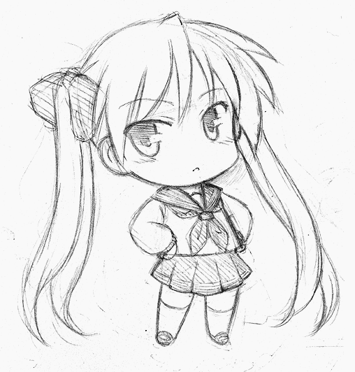 Рисунки аниме Чиби карандашом