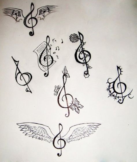 Тату Ноты эскизы