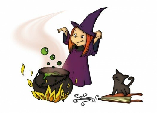 Смешные ведьмочки с котлом