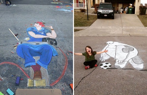 3d рисунки на дороге